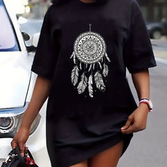  Dream Catcher Print Tee Dress