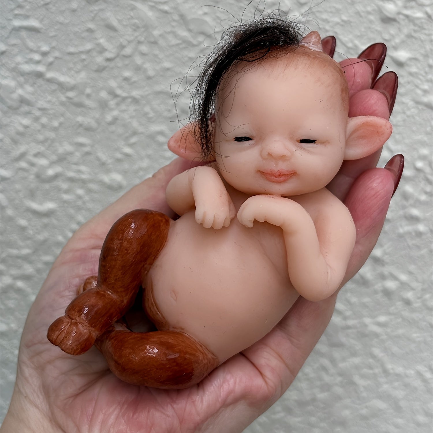 6 Inch Mini Silicone Reborn Doll Hand Painted Skin Washable Soft Touch Body