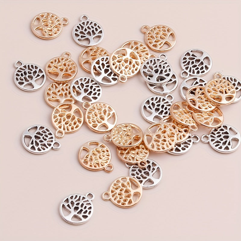 20Pcs Silver Plated Tree Of Life Charm Pendant Jewelry Making DIY Accessories