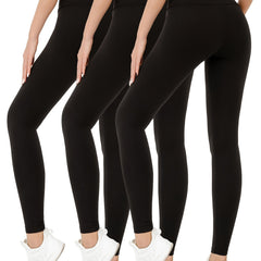 Soft Solid Sports Leggings For Women High Waisted Tummy Control