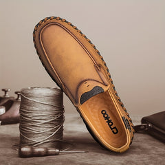 CLOHOO Men's Stitch Loafers Non Slip Casual Shoes