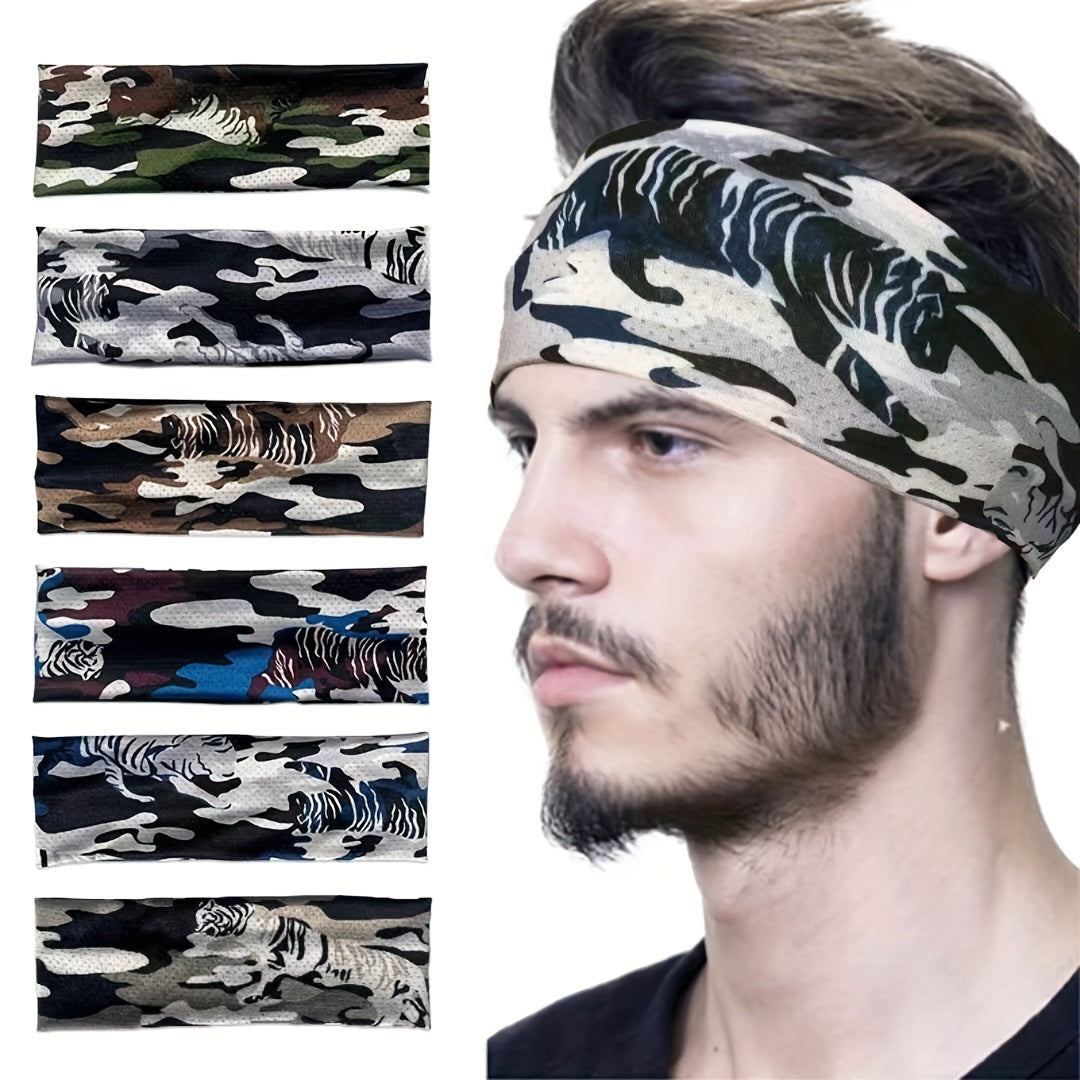 Men's Camo Ice Silk Sports Headband Elastic