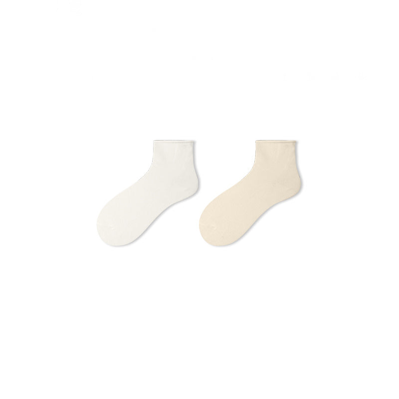 4 Pairs Solid Curling Socks Comfy & Breathable All match Socks Women's Stockings