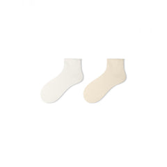 4 Pairs Solid Curling Socks Comfy & Breathable All match Socks Women's Stockings