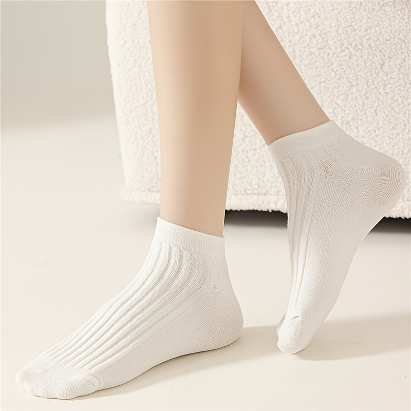 10 Pairs Solid Socks Soft & Comfy Women's Stockings