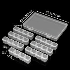 3pcs Diamond Painting Embroidery Box 28 Grids Plastic Storage Containers