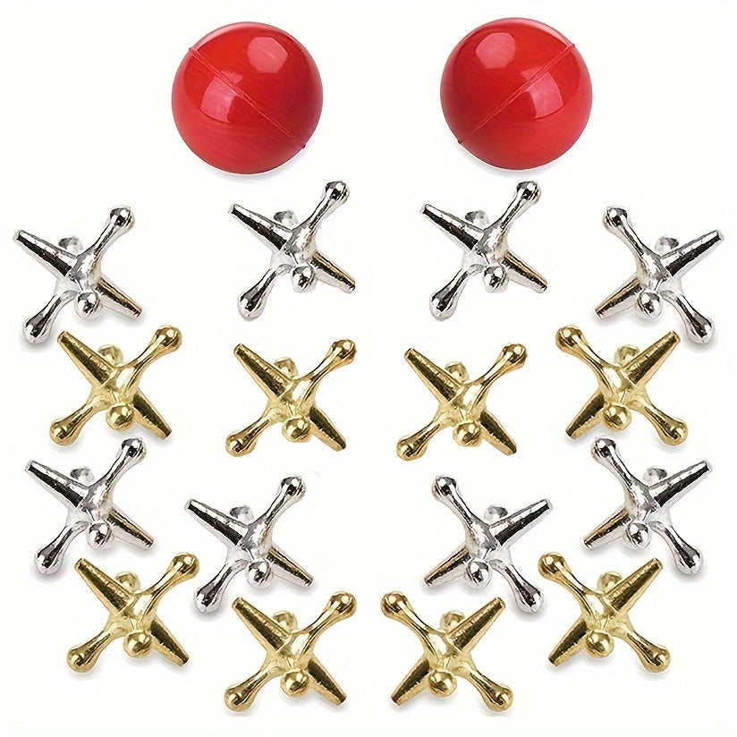 Metal Jack Game Set with 16 Jacks & 2 Balls