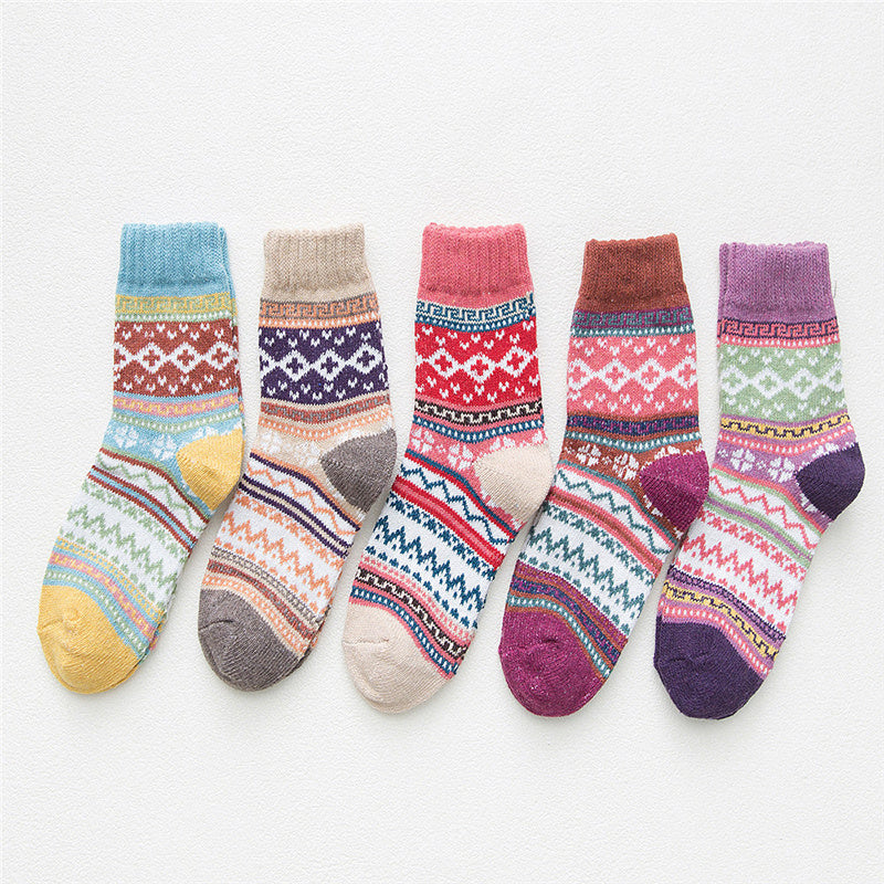 5 Pairs Christmas Women's Cozy Knit Winter Socks