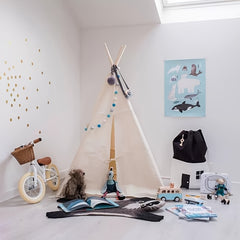 Nordic Style House Shaped Storage Bag Durable Polyester Fabric with Hanging Loop