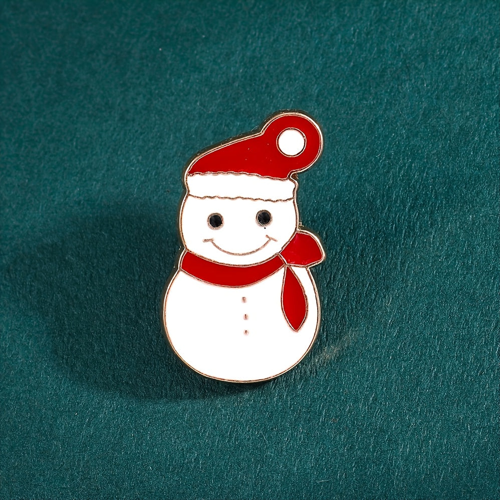 Men's Christmas Pattern Red Alloy Pin