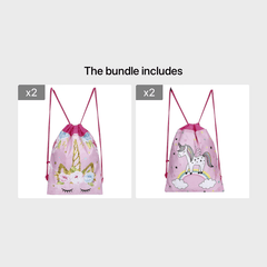 Unicorn Pattern Drawstrings Backpack for Kids