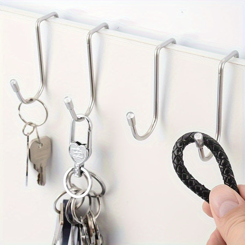 Stainless Steel Double S Hook Holder Heavy Duty Punching Clothes Hanger