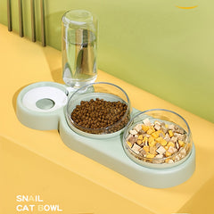Raised Pet Bowls with Automatic Water Bottle for Dogs and Cats