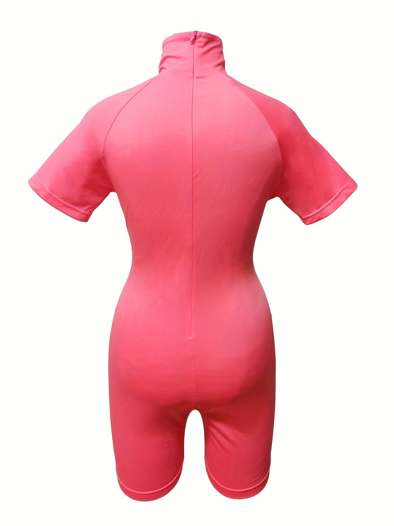 Raglan Sleeve Mock Neck Slim Romper Jumpsuit Women's Clothing