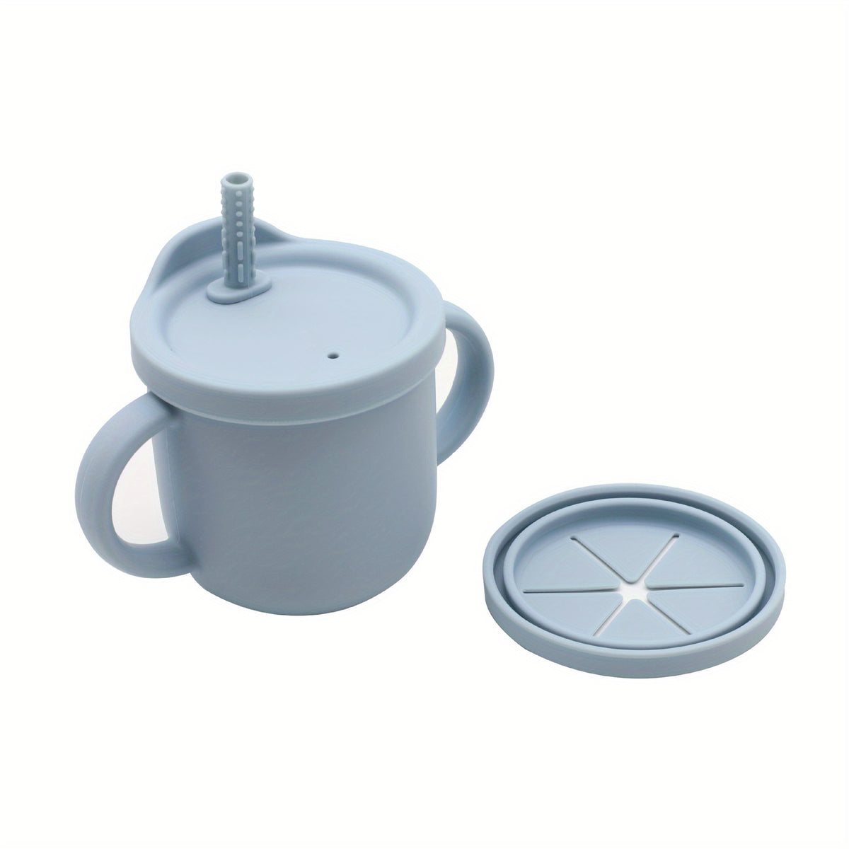 Kids' Silicone Snack Cup with Handles Anti Fall & Splash