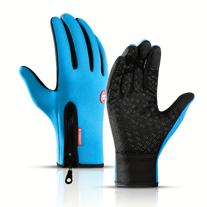 Men's Winter Cycling Gloves Touch Screen Compatible Warm Windproof Full Finger
