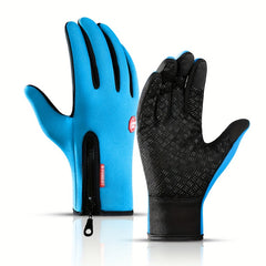 Men's Winter Cycling Gloves Touch Screen Compatible Warm Windproof Full Finger