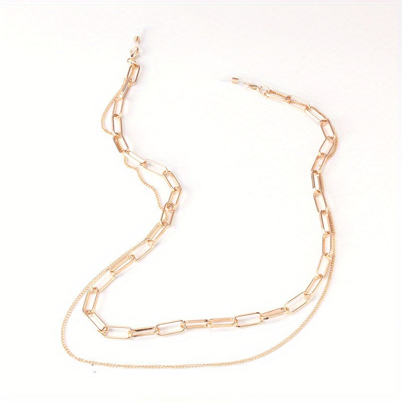Men's Hip hop Long Necklace For Glasses Double Chain