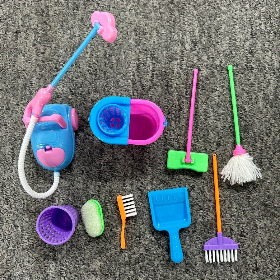 9pcs Mini Dollhouse Cleaning Tools DIY Household Accessories