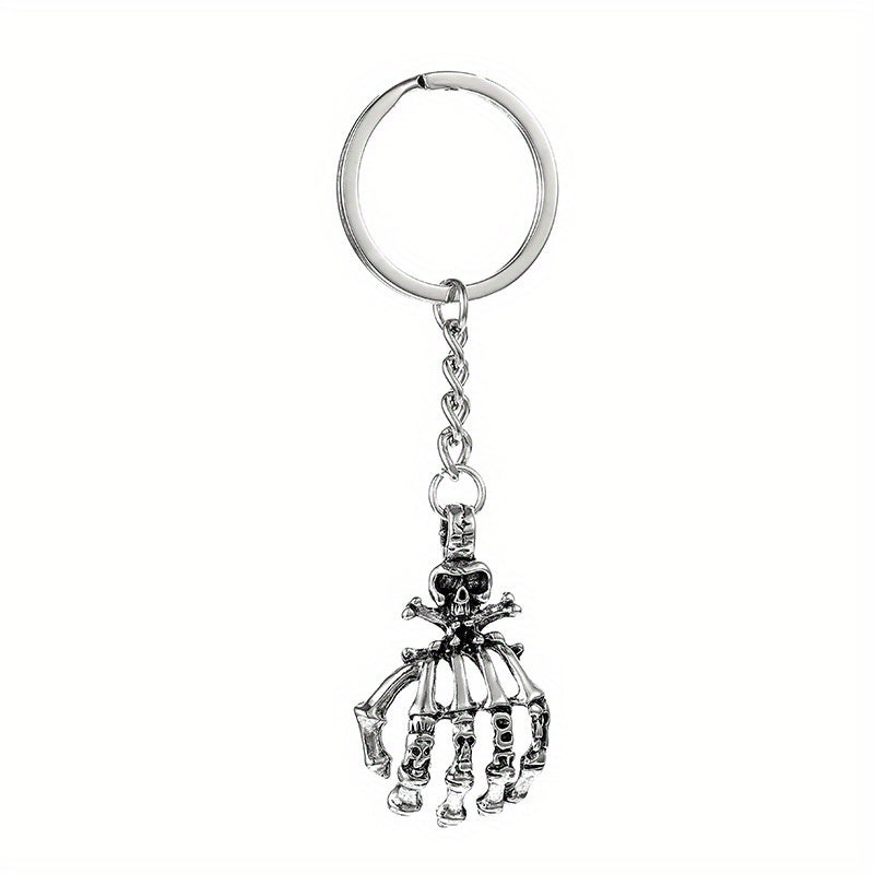 Skull Palm Keychain Metal Keychain Pendant Halloween Gift