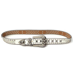 Rhinestone Skull PU Belt Western Cowboy Cowgirl Stylish Punk Belt