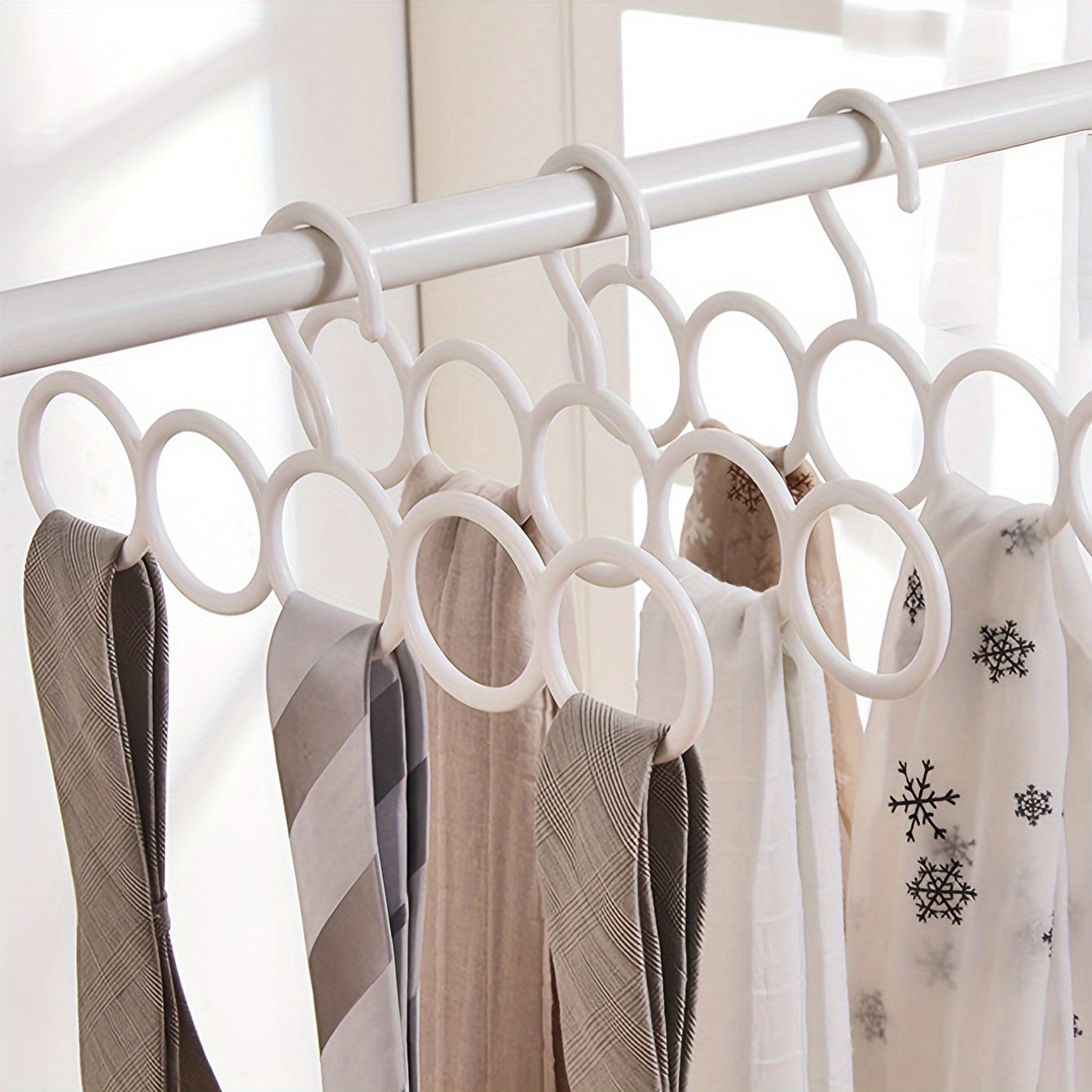 6pcs Scarf Rack Organizer Hanger Space Saving Wardrobe Hanger