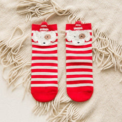 4 Pairs Christmas Print Socks Comfy Mid Tube Stockings Women's Hosiery