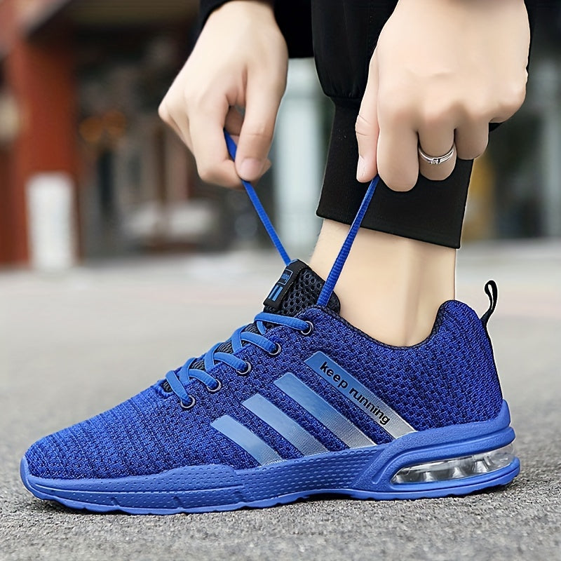 Men's Knit Air Cushioned Lace Up Casual Shoes Lightweight Sneaker