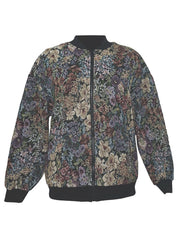 Vintage Baseball Neck Floral Print Jacket Women's Outerwear