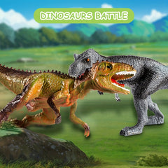 3 Dino Figures & 3 Monster Cars Light & Sound Friction Toy Set