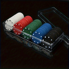 Transparent Poker Piece Storage Box Round Shape Organizer Case