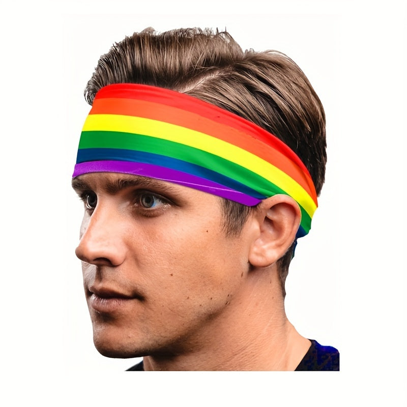 Rainbow Elastic Sports Headband for Women