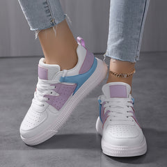 Women's Block Round Toe Skate Shoes Lightweight Comfortable Sneakers