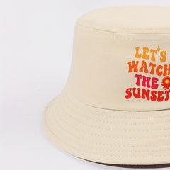 SUNSET Bucket Hat Khaki Sunscreen Basin Hat Cotton Travel Beach Hats Women
