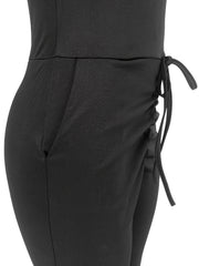 Casual Sleeveless Drawstring Jumpsuit Women's Clothing