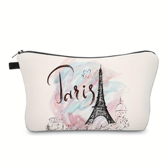 Tower Print Zipper Pouch Lightweight Carry On Bag Clutch Makeup Zipper Bag