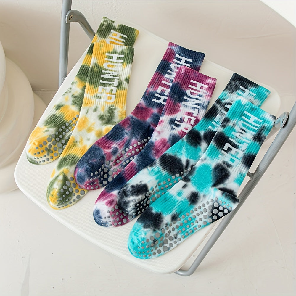 Letter Print Socks Comfy & Breathable Yoga Sports Socks Women's Stockings