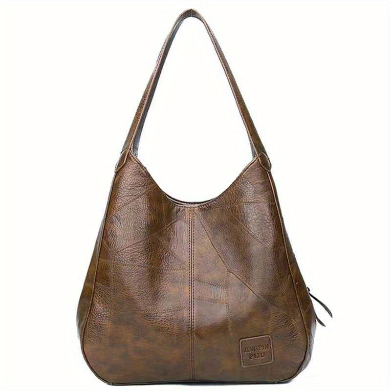 Textured Bucket Bag Vintage Shoulder Soft Leather Handbag