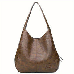 Textured Bucket Bag Vintage Shoulder Soft Leather Handbag