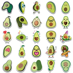 50pcs Cartoon Avocado Waterproof Stickers for Phone Notebook Decoration