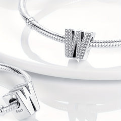 Letter LOVE Zircon Charm Bead Pendant for DIY Bracelet Ladies Jewelry Gift