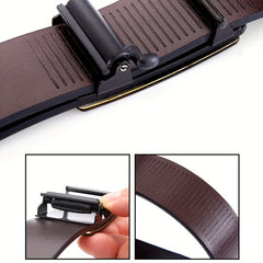 Chinese Pig Font Men's Leather Belt - Gift for Father and Husband