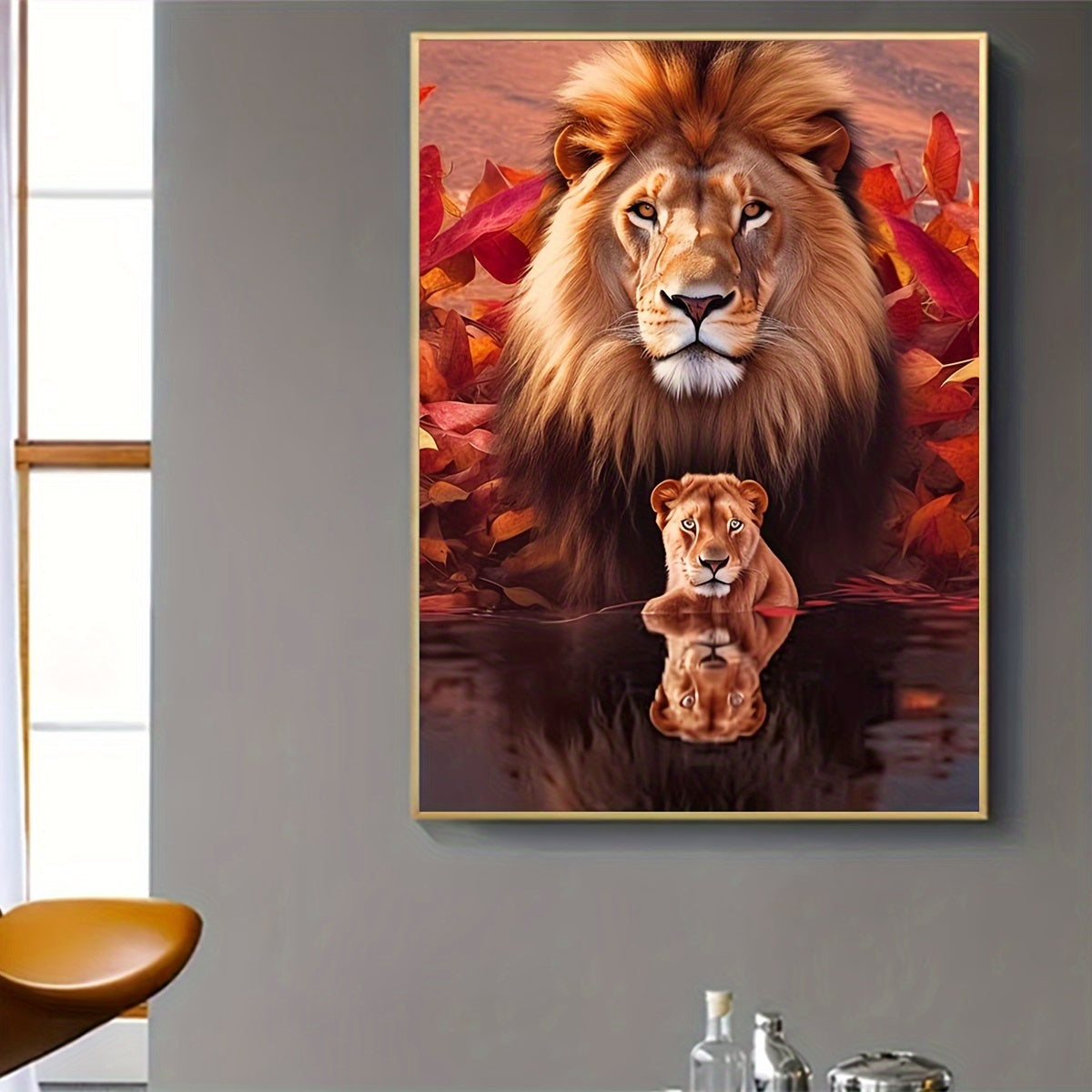 Lion Pattern Canvas Painting Poster for Home Wall Decor Art Gift