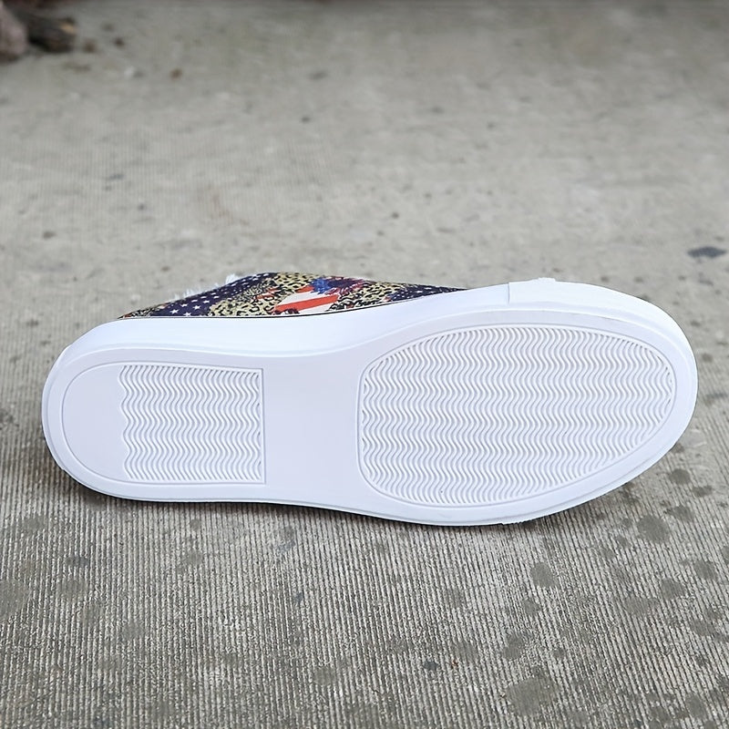 Women's Star & Striped Canvas Shoes Lace Up Sneakers