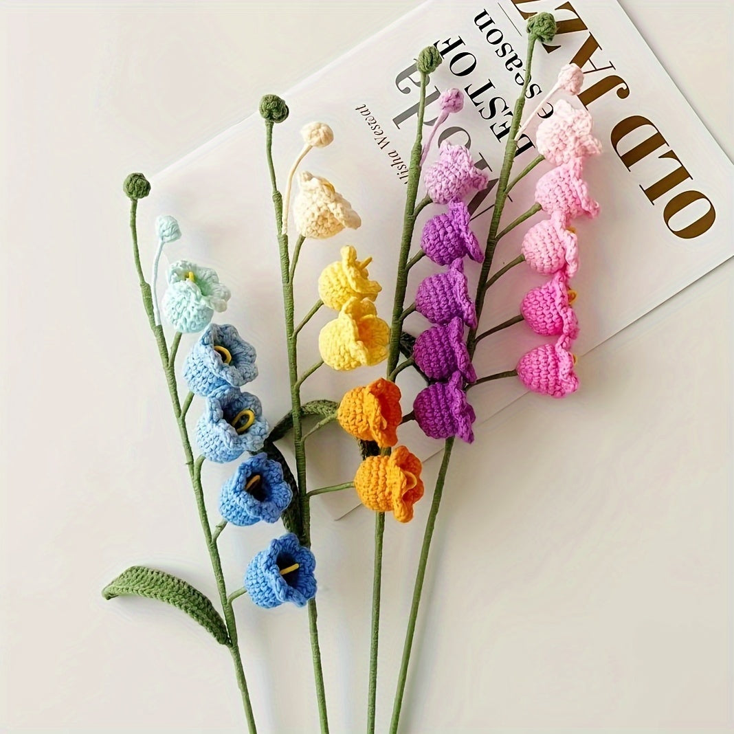 Crochet Knitted Flower Lily Valley Milk Rayon Yarn Forever Flower