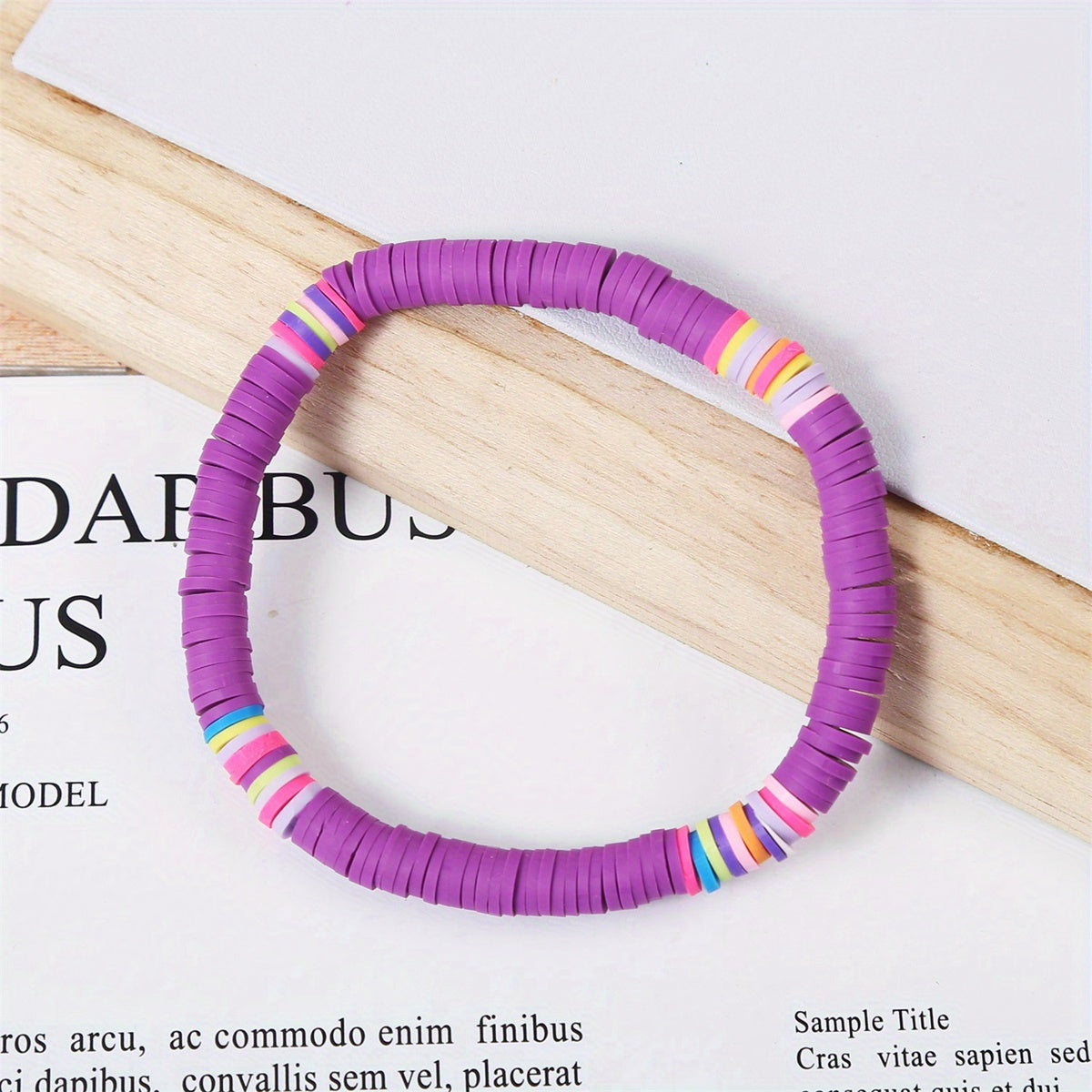 Bohemian Colorful Soft Clay Beaded Bracelet for Women
