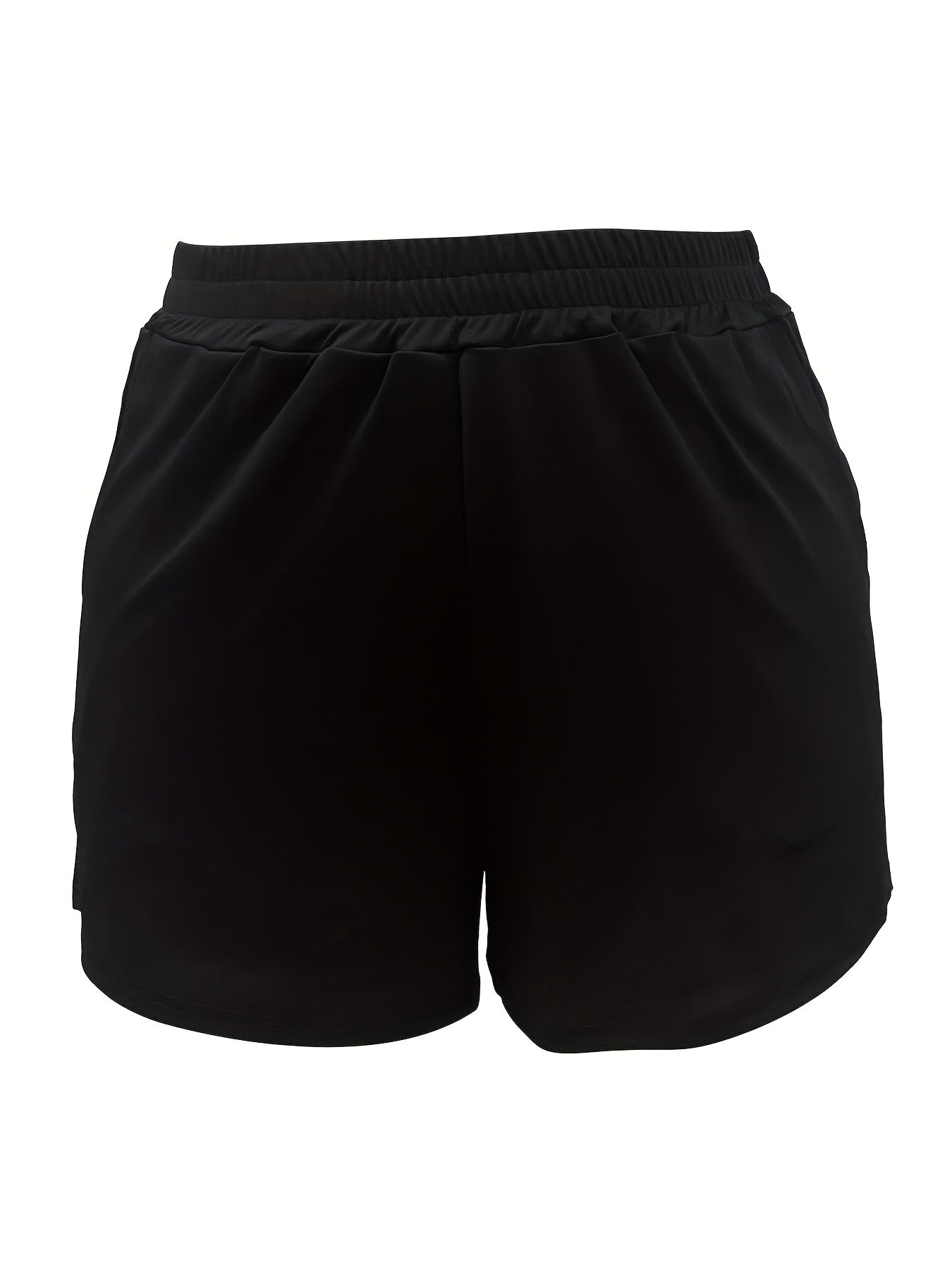  Solid High Rise Sports Shorts