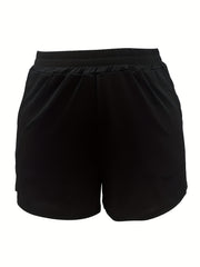  Solid High Rise Sports Shorts