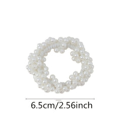 Colorful Faux Pearl Beads Hair Rope Elastic Scrunchie Ponytail Holder