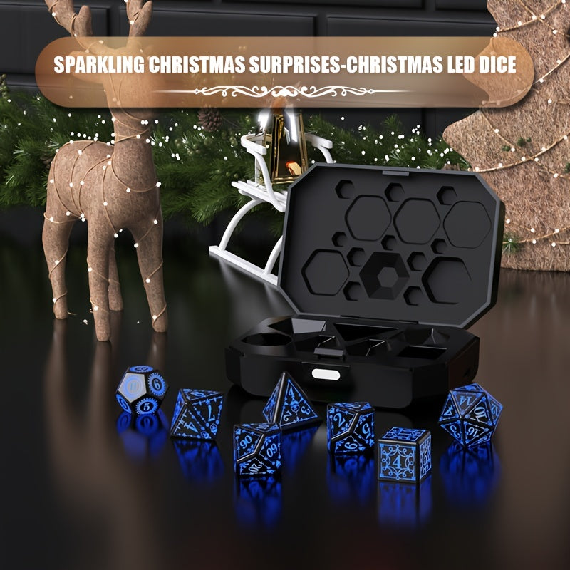 7pcs Rechargeable LED Metal Flashy Dices